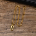 Langovales Hohles Modell (PN-1845) / Anhänger + 60cm Kette / Gold