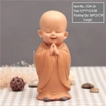 Cute nodding monk car ornament in prayer pose with earthy matte finish 9.5x7x16.5cm - Prayer Pose (Large Size)