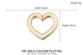 36mm Herzanhänger aus 18K vergoldetem Edelstahl mit hohlem Design für Damen - Großes hohles Herz (KLJ074-Z) / Gold