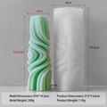 Stampo in silicone per candele cilindriche a righe a spirale e decorazioni in gesso fai da te - Stampo Cilindro a Onde J-1181