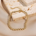 Elegant gold bead bracelet with polished finish and adjustable lobster clasp for women - Gold Polished Bead Chain (0070-4)