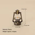 Miniature vintage black oil lamp figurine for Christmas dollhouse DIY crafts decor - No.28 - 5.5cm Black Gold Plastic Lamp