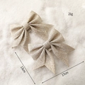 Fiocco natalizio dorato glitterato, decorazione brillante da 17x13cm per l'albero di Natale - Fiocco d'Oro