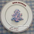 Pink and blue sequined Christmas tree ornament, soft velvet fabric 9cmx8cm decoration - Christmas Tree A-01 (1pc)