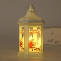 Detalle de farol navideño LED blanco con imagen de Papá Noel e iluminación cálida - Blanco-Papá Noel