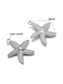Silver stainless steel starfish charms for DIY jewelry with size and hole diameter labels - 25*28mm Double-sided Polka Dot 3D Starfish / Steel