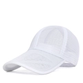 Casquette de baseball en maille blanche respirante avec visière incurvée pour le soleil - M(56-59CM) / Blanc