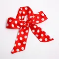 Polka dot red silk twill hair scarf and bag ribbon accessory in vibrant red and white - S52-Red Large Polka Dot