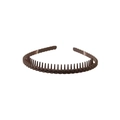 Serre-tête marron foncé mat avec dents antidérapantes et design de tresse - Style Tressé Café Foncé (172)