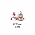 Front and back detail of snowman pendant with 16x23mm dimensions and 2.23g weight info - #16 Snowman (Rhinestone Scarf)