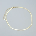 Collana a catena piatta a serpente dorata in argento 925 con piccolo ciondolo a cuore - Argento 925 / Oro
