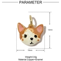Detail view of Chihuahua enamel charm with 10mm by 12mm dimensions and copper material - Chihuahua Head (3Pcs)