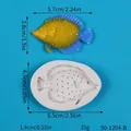 Yellow tropical fish silicone mold with fine scale textures for fondant DIY crafts - 50-1204-B (Fish Shape/25g) / Gray