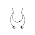 Classic silver stainless steel U-shaped horseshoe septum ring with ball ends - Silver