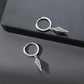 Silver stud earrings with wave-textured rhombus spikes for a modern punk look - Cone Texture Style (X105-A)
