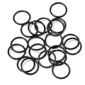Pile of 8-10mm black macaron painted open jump rings for DIY jewelry making - Black