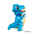 Blue Tyrannosaurus Rex aluminum foil balloon for birthday parties, size 77x51cm - 3D Assembly Dinosaur Blue / 77*51cm