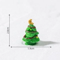 Miniature resin Christmas tree with gold moon topper and red wave details, 2.8cm height - Style 5 Small Light Green