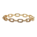 Chic gold-plated chain bracelet with micro-paved white cubic zirconia on white background - White Zirconia Chain Style