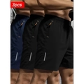 Dettaglio di confezione da 3 pantaloncini sportivi da uomo a rapida asciugatura con lacci - Taglia S / Blu Notte E Nero