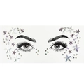 Acrylic face jewels with silver and purple star and round rhinestones for eye decoration - BL207/Purple Star Combination Style