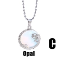 Vintage-Halskette mit Opal und filigranem silbernem Drachenanhänger für Damen - Drachen-Stil (C)