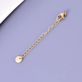 Catena di estensione in acciaio inossidabile dorato con chiusura a moschettone e logo S925 - Stile 6-Ciondolo a Disco Rotondo Inciso