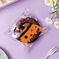 Halloween self-adhesive candy bag featuring orange pumpkin with wizard hat and bats - Big Mouth Pumpkin Elf Approx 100pcs