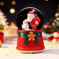 Boule à neige musicale de Noël avec Père Noël et socle rouge bonhomme de pain d'épices - -028 Touchant le bonhomme de neige / Moyen 80# LED Lumière+Musique