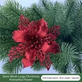 Stella di Natale rossa glitterata da 16cm per decorazioni di alberi e ghirlande - Rosso