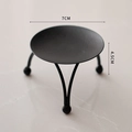 Matte black metal candle holder with 7cm tray and minimalist tripod stand design - Small Stool Holder-Black