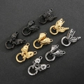 Men's dragon and skull head bracelet clasps in steel, gold, and black finishes - Skull / Gold