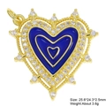 Macro shot of heart charm with royal blue enamel, gold plating and white zircons - Dark Blue Layered Heart Style