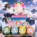Cartoon nine-tailed fox blind box set with 7 unique iridescent resin desktop ornaments - A121 Nine-tailed Fox Arrives Under The Moon Box 6 / Full Box Set
