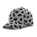 Fashion baseball cap featuring black heart patterns and white geometric embroidery details - One Size / Black