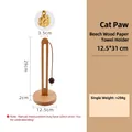 Vertical cat paw beech wood kitchen paper towel holder with dimensions 12.5x31cm - Beech Wood - Cat Paw Pendant