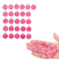 Detail von 26 rosé-pinkfarbenen Emaille-Buchstabenanhängern für DIY-Schmuckherstellung - A-Z Set (26 Stk.) / Rosarot