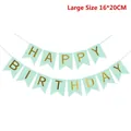 Detail showing 16x20cm mint green birthday banner with gold foil happy birthday letters - Mint Green Gold