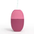 Pink and magenta silicone facial ice roller massager showing top water injection hole - Light Oval - Rose Red