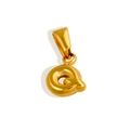 Polished 18K gold plated stainless steel letter Q bubble pendant for DIY jewelry - Letter Q - Gold