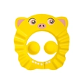 Yellow cartoon pig baby shampoo cap with ear protection and adjustable buckle - Pig Bath Hat Yellow
