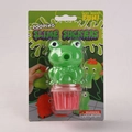 Pooping Slime Sucker toy featuring a green frog figure and pink translucent slime - Pooping Frog 90g