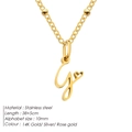 Collana in acciaio inossidabile placcato oro 14K con ciondolo lettera G cuore e sfere - Lettera G / Oro