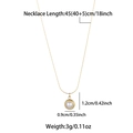 Size specifications for gold pearl necklace showing 45cm adjustable chain and 1.2cm pendant - Pearl Pendant Necklace