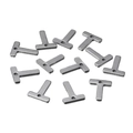 Silver stainless steel T-shape alphabet pendants for DIY jewelry making sets - Letter T