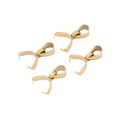 Detail of four 18k gold-plated stainless steel pinch bails for jewelry making - Small 13mm / Gold