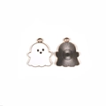 Pendentif fantôme blanc émaillé en alliage doré pour bijoux DIY et porte-clés personnalisés - Fantôme Blanc