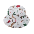 Weißer Anglerhut für Kinder mit bunten Cartoon-Dinosaurier-Motiven für den Frühling - Hutumfang 48CM für 0-2 Jahre / Weiß