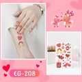 Waterproof glitter temporary tattoos with hearts and rainbows for Valentine kids - EG-208 (Glitter Tattoo Sticker)
