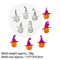 White silicone Halloween mold for pumpkin wizard hats with orange and purple finish - 2# Pumpkin with Witch Hat / Gray